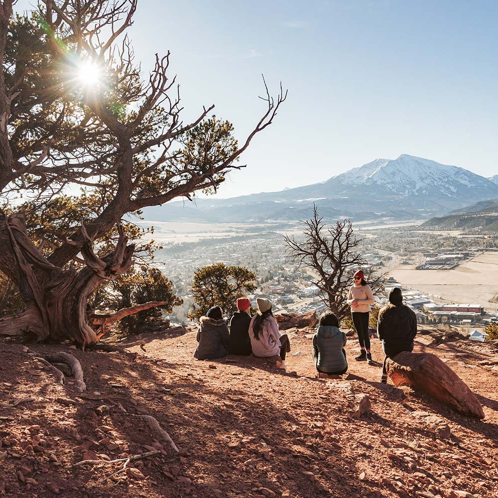 Women having a discussion outdoors